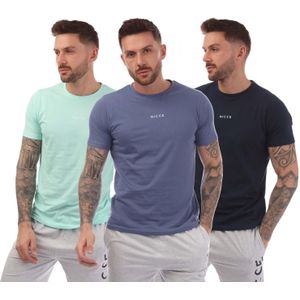 Nicce Heren Tordh T-Shirt (Pak van 3) (Blauw/Navy/Mintgroen)