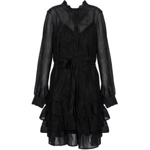 Silvian Heach - Korte Jurk - Midi-Lengte - Zwart - 100% Polyester