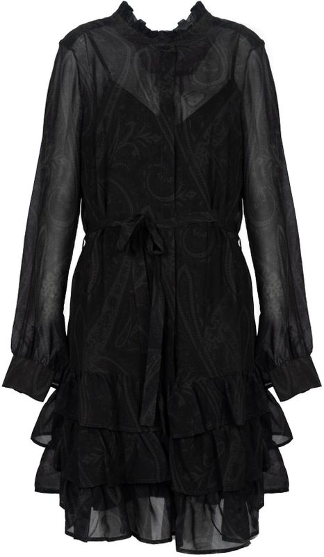 Silvian Heach - Korte Jurk - Midi-Lengte - Zwart - 100% Polyester