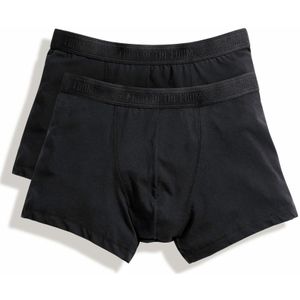 Fruit Of The Loom Heren Klassieke Shorty Katoenrijke Boxershorts (2 Stuks) (Zwart) - Maat 2XL