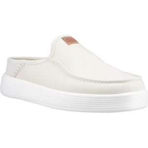 HEYDUDE Austin Workwear Leren Herenslippers Bijna Wit