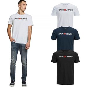 JACK&JONES Jjecorp-logo heren T-shirts met ronde hals en korte mouwen, multipack van 3