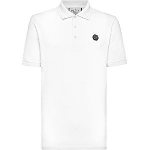 Philipp Plein - Slim Fit Polo Shirt SS Stars - Wit - Katoen