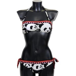 Dolce & Gabbana Dames Wit Panda Tweedelig Badpak Strandkleding Bikini - Maat S