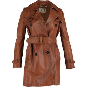 Gucci Vintage Dubbelzijdige Mini Trenchcoat in Tan Leer