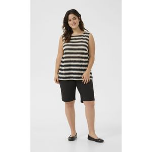 Mouwloos shirt Regular fit Black/broken white lace stripe black white