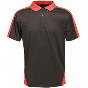 Regatta Herencontrast Coolweave Polo Shirt (Zwart/Klassiek Rood) - Maat XS