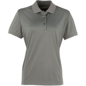 Premier Dames/dames Coolchecker korte mouw Pique Polo T-Shirt (Donkergrijs)