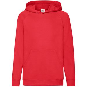 Fruit Of The Loom Kinderen Unisex Lichtgewicht Sweatshirt Met Capuchon / Hoodie (Rood)