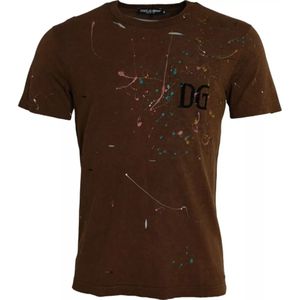 Dolce & Gabbana - TSH86401 - T-shirt - Bruin - Katoen - Korte Mouwen