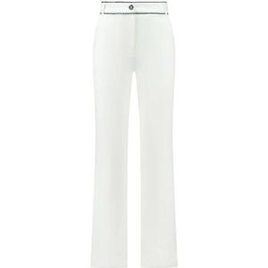 NIKKIE Straight Fit Pantalon Rory  Met Borduursels Wit/zwart - Maat S