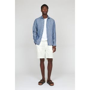 Regular fit bermuda van een mix van linnen en katoen, model 'barton'