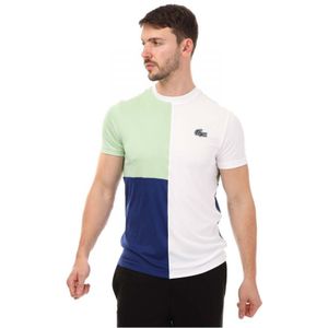 Heren Lacoste SPORT Tricolor Breathable T-shirt in Multi color