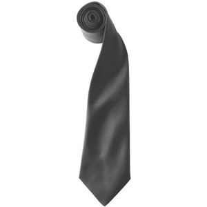 Premier Kleuren Heren Satin Clip Tie (Pakket van 2) (Donkergrijs)