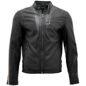 Racer - Nappa Leren Bikerjack - Zwart