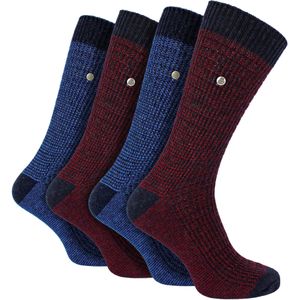 4-pack Heren Katoenen Dress Socks | Spirit Square Geweven Sokken