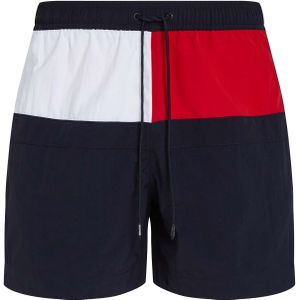 Tommy Hilfiger Heren Vlag Halflang Zwemshort (Blauw)