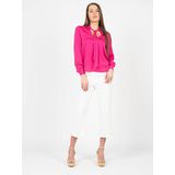 Pinko - Eenvoudige V-hals Blouse - Roze - Hoogwaardige Stof - Lange Mouwen