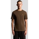Lyle & Scott katoenen T-shirt met ronde hals - bruin