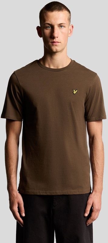 Lyle & Scott katoenen T-shirt met ronde hals - bruin