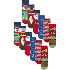 12 paar multiverpakking kerstsokken voor kinderen | Nieuwigheid Katoen Ontwerp | Feestelijke cadeausokken voor jongens en meisjes - Diverse