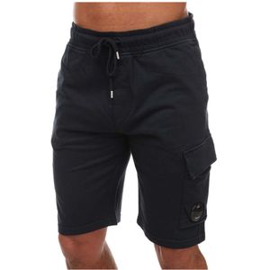 Heren C.P. Company Light Fleece Utility Shorts in Navy