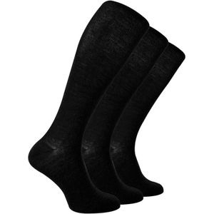 Steven - 3 Paar Multipack Heren Kniehoge Merino Wollen Sokken - Zwart