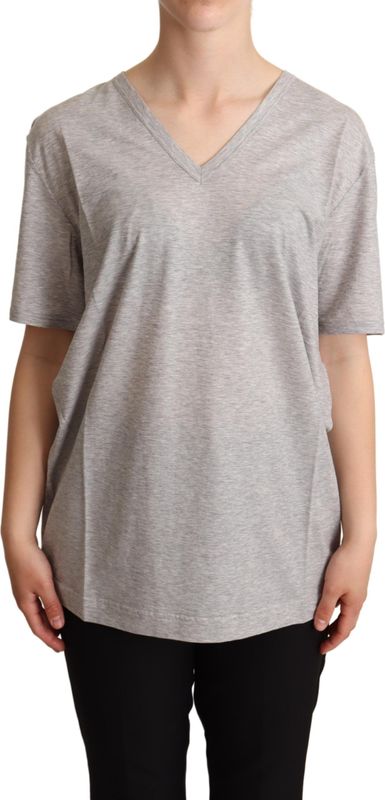 Dolce & Gabbana Dames Grijze V-hals T-shirt