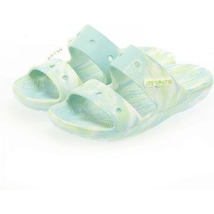 Women's Crocs Lightweight Flexible Classic Marbled Foam Sandals in Green