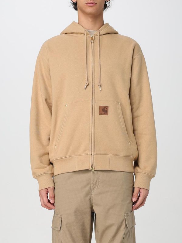Carhartt Wip - Eldon Hooded Sweatshirt - Bruin - Katoen - Ritssluiting