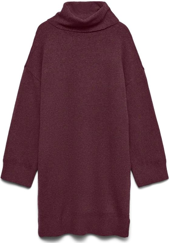 VERO MODA - VMAQUARIUS - Gebreide Jurk - Wijnrood - Knielengte