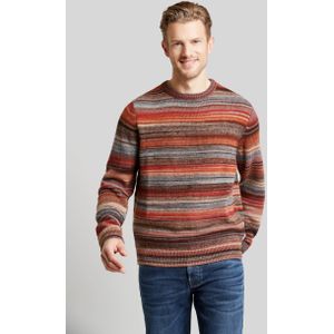 Bugatti - Trui - Roest - Met Ronde Hals en Multicolor Kleurverloop