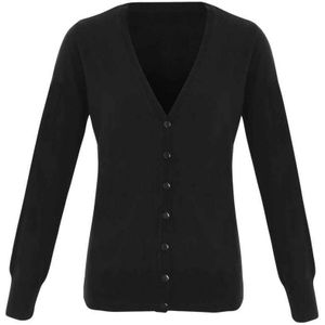 Premier Dames/Dames Essential Acryl V Hals Vest (Zwart)