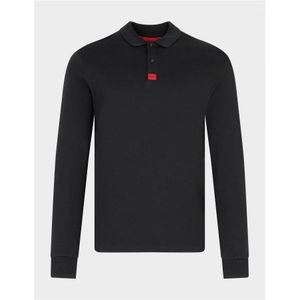 Men's Hugo Boss Deresolo Long Sleeve Polo Shirt In Black - Maat XS