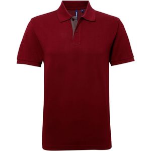 Asquith & Fox Heren Klassieke Pasvorm Contrast Poloshirt (Bourgogne/Houtskool)