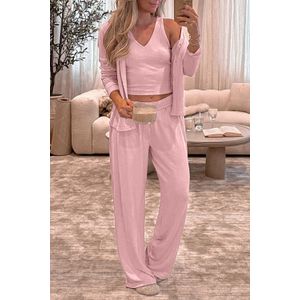3-delige Geribbelde Pyjama Set
