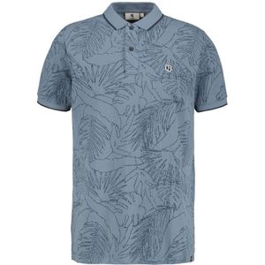 Garcia Polo Met All Over Print Stone Blue - Maat 2XL