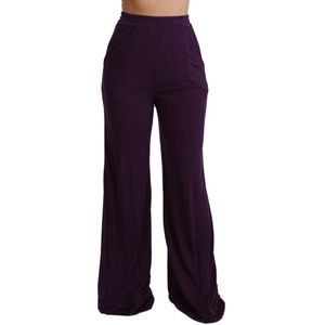 Dolce & Gabbana Damespaarse Violet High Waist Broek Met Wijde Pijpen - Maat 36