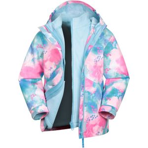 Mountain Warehouse Kinder/Kids Aries Watercolour 3 in 1 Waterdichte Jas (Blauw)