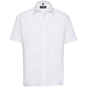 Russell Collection Heren Poplin Easy-Care overhemd (Wit)