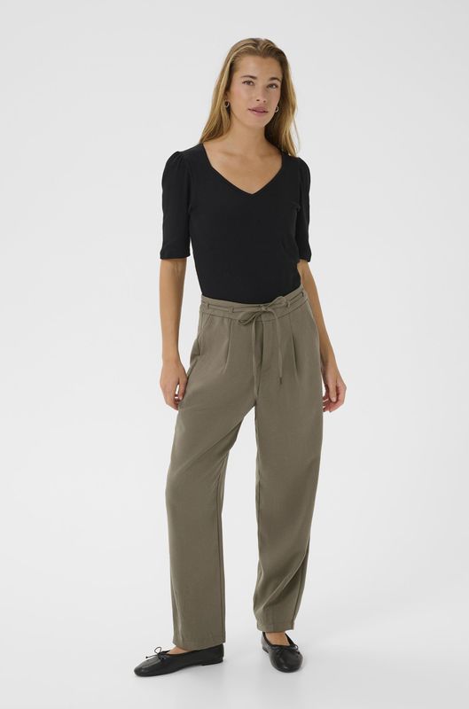 Kaffe - Merle - Capri Broek - Olijfgroen - High Waist - 7/8 Lengte