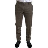Dolce & Gabbana - Italiaanse Wol Chino Broek - Bruin - Heren