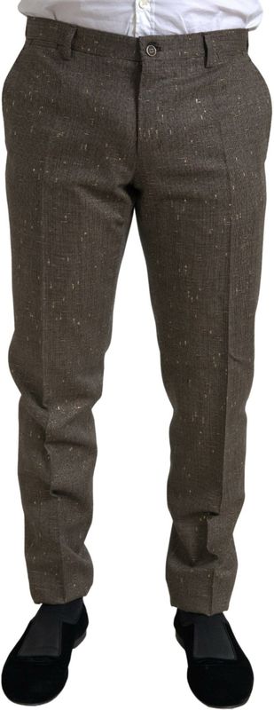 Dolce & Gabbana - Italiaanse Wol Chino Broek - Bruin - Heren