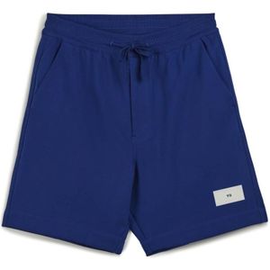 Men's Y-3 Organic Cotton Terry Shorts In Blue - Maat L