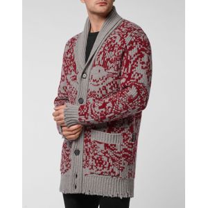 Philipp Plein - Cardigan Long - Grijs - Wol - Heren