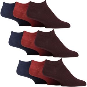 9-Pack Herensokken voor Diabetes, Brede Enkeloperators voor Opgezette Voeten