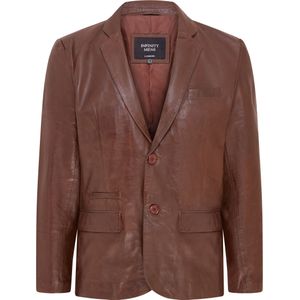 Heren - Bruin - Italiaanse Blazer - Leren Jas - Slim Fit - Somero