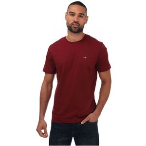 Men's Gant Regular Fit Shield T-Shirt In Red - Maat S