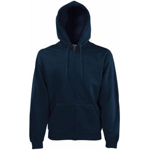 Fruit Of The Loom - Hoodie - Donker Marine - Heren Met Ritssluiting
