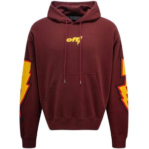Off-White Thunder Stable Skate Fit Burgunderroter Kapuzenpullover